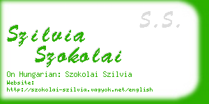 szilvia szokolai business card